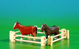 Wooden German Figurine Horse Pair in Fence – Christmas ornament by Volker & Heiko Flath