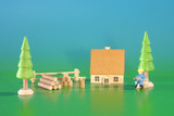 Wooden German Villiage House Set – Christmas ornament by Volker & Heiko Flath