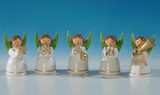 German Painted White Angel | 5 Piece Set – Christmas ornament by Volker & Heiko Flath
