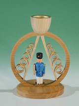 Blue Nutcracker Under A Shaved Tree Candleholder – alternate view of the German nutcracker