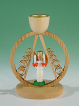Angel Under Shaved Tree Candleholder – alternate view of the wooden candleholder