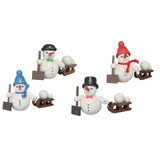 Shoveling Snowman with Sled Figurine - 2 Inches Tall – alternate view of the Christmas ornament