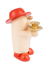 Rudi the Incense Burner - Candle Holder in Natural and Red – alternate view of the German Christmas smoker
