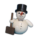 Small Snowman with Shovel Figurine - 5CM – alternate view of the Christmas ornament