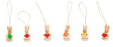 Miniature Bunny Easter Ornaments - Set of 6 – alternate view of the Christmas ornament