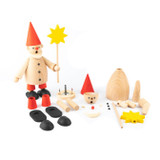 Unfinished Kit: Smoking Gnome with Star – alternate view of the German Christmas smoker