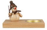 Snowman Candle Holder – wooden candleholder by Holzwaren Egermann