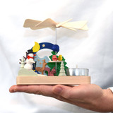 Snowman in Nature Tealight Pyramid – alternate view of the Christmas pyramid