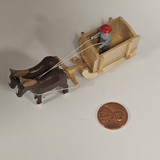 Horses Pulling Natural Box Sleigh Cart - Wooden German Figurine – alternate view of the Christmas ornament
