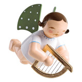 WENDT & KÜHN Ornament Flying Angel Playing Harp – alternate view of the Christmas ornament