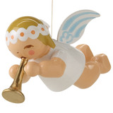 WENDT & KÜHN Goodwill Snowflake Marguerite Angel Ornament Playing a Small Trumpet – Christmas ornament