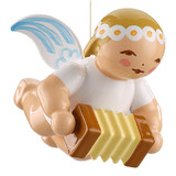 WENDT & KÜHN Goodwill Snowflake Marguerite Angel Ornament playing the Bandoneon – Christmas ornament