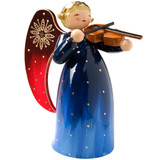 WENDT & KÜHN Richly Painted Blue Angel with Violin Figurine – Christmas ornament