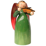 WENDT & KÜHN Richly Painted Green Angel with Violin Figurine – Christmas ornament