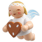 WENDT & KÜHN Goodwill Snowflake Marguerite Angel Ornament with Gingerbread Heart – alternate view of the Christmas ornament