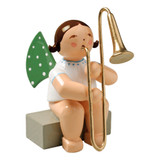 WENDT & KÜHN Sitting Angel Trombone Figurine – alternate view of the Christmas ornament