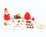 Unfinished Kit: Santa Claus Sleigh Figurine – Christmas ornament by Holzwaren Egermann