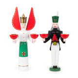 Green Candle Holder Angel and Miner - For 14mm Candles