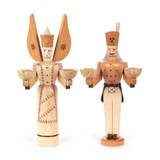 Angel and Miner Natural Candleholder Set | Holds 14mm Candles – wooden candleholder by Volkskunstwerkstatt Eckert