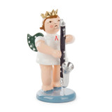 Angel with Crown and Bass Clarinet – Christmas ornament by Kunstgewerbliche Drechslerei Ellmann