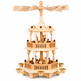 46cm Nativity Christmas Pyramid with Baroque Railings | Handcrafted German Erzgebirge Pyramid