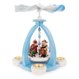 Painted Santa and Snowman Tealight Pyramid – alternate view of the Christmas pyramid