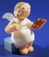 WENDT & KÜHN Goodwill Snowflake Blonde Angel Painter – alternate view of the Christmas ornament