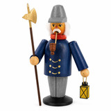 Traditional German Night Watchman incense smoker handcrafted in the Erzgebirge. Features lantern, halberd, pipe, and authentic incense cone operation.