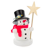 Snowman with Gold Star Smoker | 17cm – alternate view of the German Christmas smoker