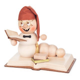 Rudi' with Books Smoker Worm 13.5cm – German Christmas smoker by Kuhnert