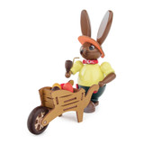 Gardner Bunny with Wheelbarrow – German Christmas smoker by Zeidler Holzkunst GmbH
