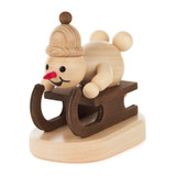 Sledding Junior Snowman Figurine – Christmas ornament by Wagner, Volkmar