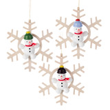 Snowmen on Snowflakes Ornament - Set of 3 – Christmas ornament by Ralf Zenker