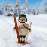 Skiier German Smoker Incense Figurine