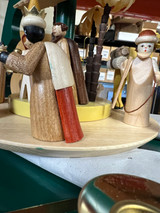 REPAIRED Green Nativity German Carousel Pyramid – alternate view of the Christmas pyramid