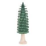 Green Wooden Shaved Tree on Natural Stump German Figurine – alternate view of the Christmas ornament