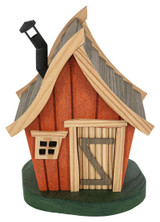 Orange Rustic Wood Incense House with Chimney – 20 cm Decorative Smoker – alternate view of the German Christmas smoker