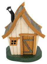 White Rustic Wood Incense House with Chimney – 20 cm Decorative Smoker – alternate view of the German Christmas smoker