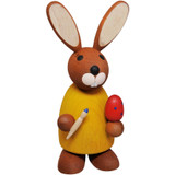 Richard Glässer Easter Rabbit with Egg & Paintbrush | Handcrafted German Wooden Easter Decoration | 18 cm