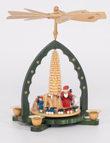 Richard Glässer Christmas Forest Candle Pyramid | German Wooden Christmas Pyramid | Tea Light Powered | 27 cm