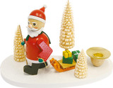 Richard Glässer Santa with Sleigh Candle Holder | German Wooden Christmas Decoration | Tea Light Holder
