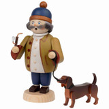 Dog Walker German Smoker | 7.9 Inches Tall – German Christmas smoker by Seiffener Volkskunst eG