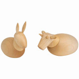 Nativity Wooden Ox and Donkey Figures Two Piece Set | 7cm – Christmas ornament by Seiffener Volkskunst eG