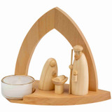 Arched Nativity Scene with Holy Family Tealight Holder | 4.8 Inches