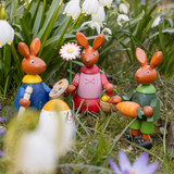 German Wooden Easter Bunny with Carrot – 4.3 Inches
