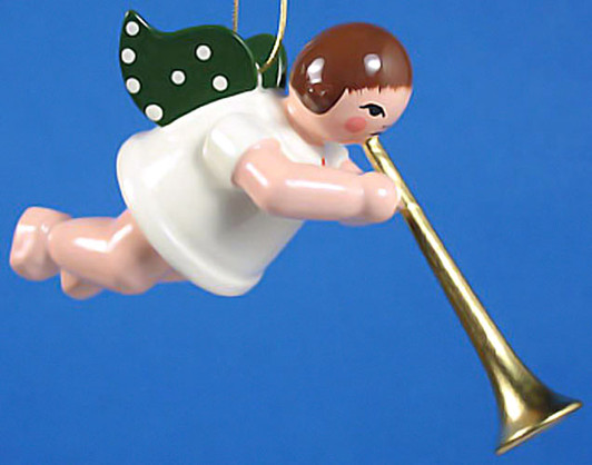 Ceremonial Horn Angel Christmas German Ornament – Christmas ornament by Kunstgewerbliche Drechslerei Ellmann
