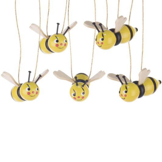 Five Bees Ornaments German – Christmas ornament by Ginetta Groschl