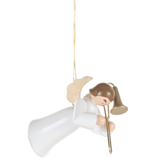 German Ornament Angel White Gown Trombone – Christmas ornament