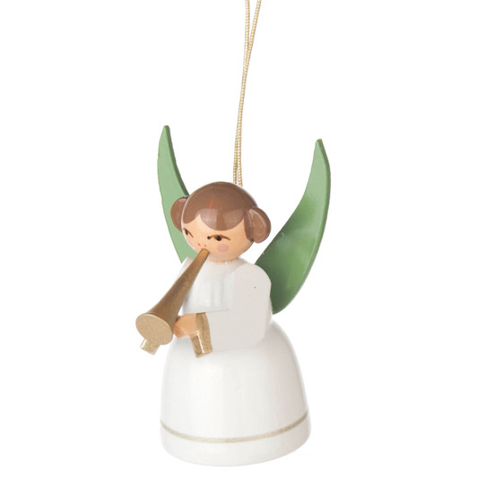 German Ornament White Angel Trumpet – Christmas ornament by Volker & Heiko Flath