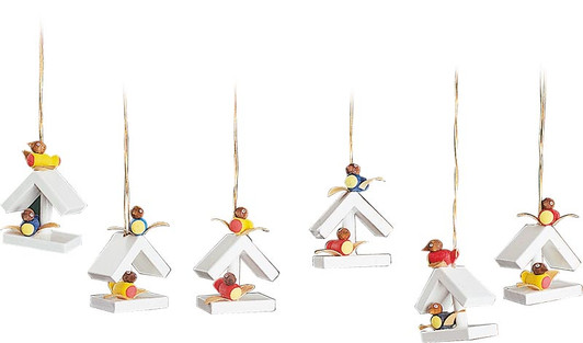 Set of Six Bird House German Ornaments – Christmas ornament by Richard Glaesser
